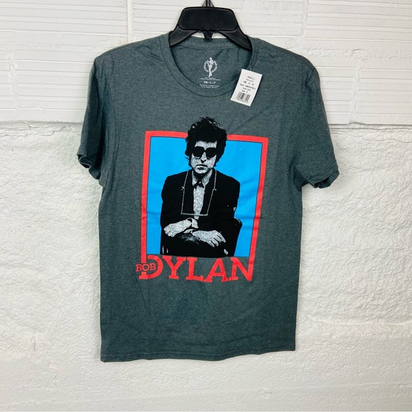 NWT AUTHENTIC BOB DYLAN gray face graphic short sleeve UNISA shirt size small - Picture 1 of 8